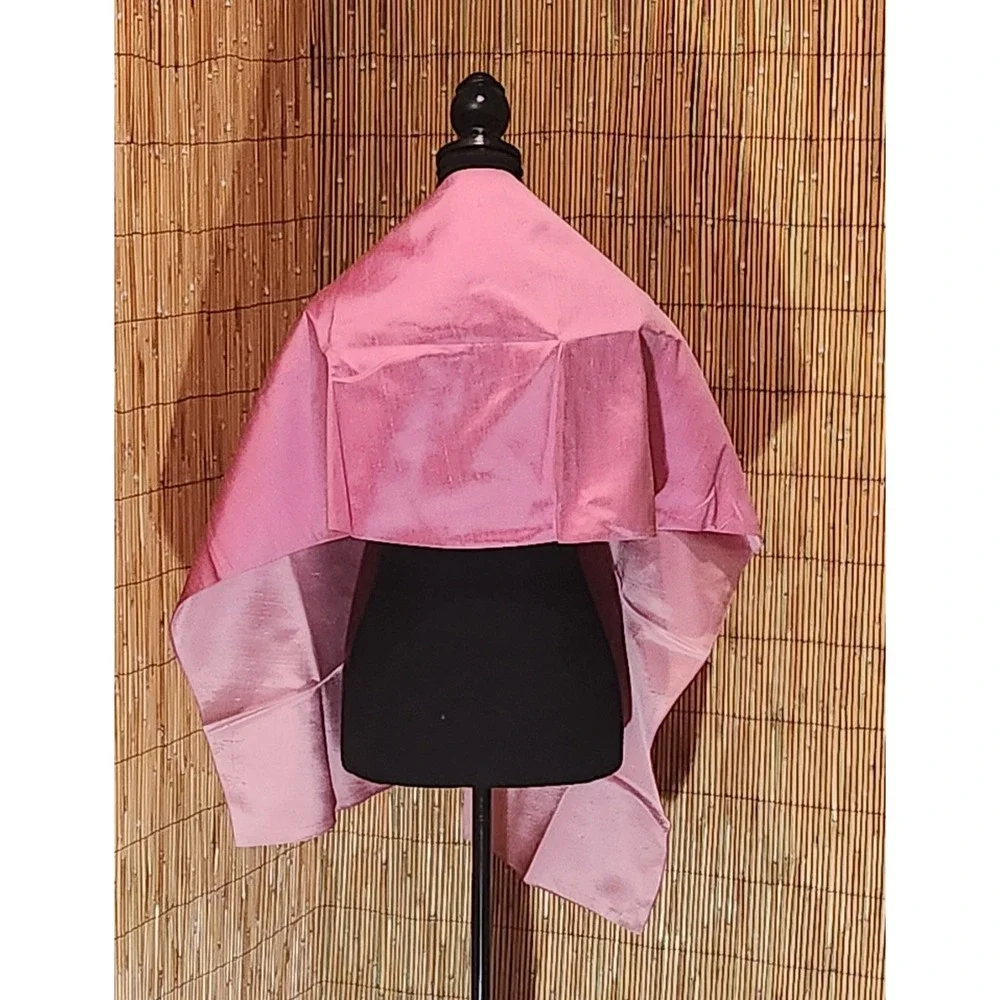 Pink SILK Wrap Shawl Wedding Party Dance Formal Long Marilyn Monroe Cape Barbie
